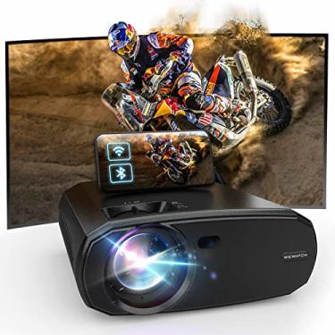 Imagem de WEWATCH Projetor portátil nativo 1080p, projetor de filme Full HD 5G com WiFi e Bluetooth, mini projetor LED de tela grande de 200 polegadas, projetores de vídeo com alto-falante embutido
