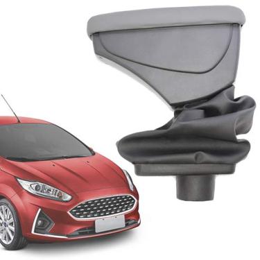 Imagem de Apoio de Braço c/Porta Objetos New Fiesta NAC - Courvin Preto Pesponto Laranja