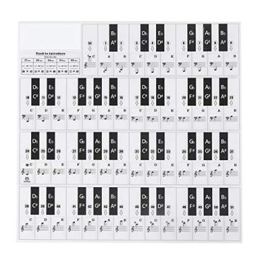 Imagem de Piano Key Board Sticker PVC Transparent Removable Key Board Sticker Black + White Key Sticker for Piano Beginners (T-31W) Playing Accessories