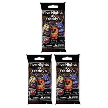 Imagem de Colar com etiquetas de cachorro oficialmente licenciado Five Nights At Freddy's Pacote misterioso com 3 unidades "Contém 3 colares aleatórios com etiqueta de cachorro"