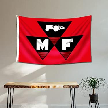 Imagem de Furlista Bandeira Massey Ferguson 0,9 x 1,5 m/cor vibrat/impressão HD/faixa de poliéster 150D para decoração de dormitório de faculdade
