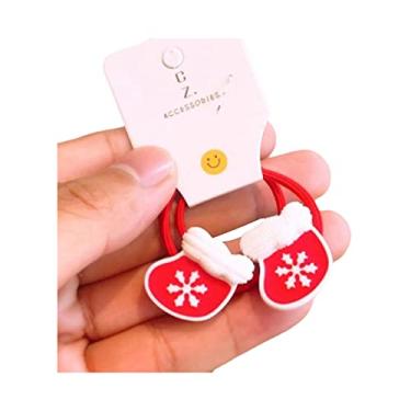 Imagem de Elastic De Cabelo De Cabelo De Natal Papai Noel, Boneco De Neve, Árvore De Natal, Sino De Gengibre -pão De Cheiro De Cabelo Sino Anel De Capacete De Natal Acessórios