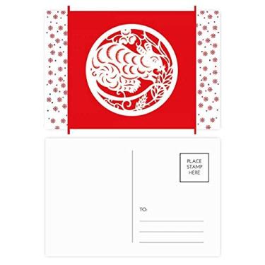 Imagem de Cortado em papel rato, animal da China, zodíaco, arte, Natal, flor de Natal, celebração, cartão postal de correspondência de bênção