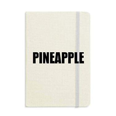 Imagem de Caderno de frutas de abacaxi com nome de alimentos capa dura diário clássico A5 presente
