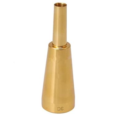 Imagem de 8,7 x 2,7 cm latão banhado a ouro tamanho 3C trompete peças resistentes em forma de bala