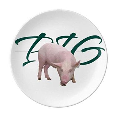 Imagem de Prato decorativo de porcelana para servir de porco