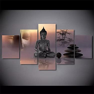 Imagem de CNBPIC Impressos Quadros Pintura em Tela 5 Painel Zen Estátua Arte de Parede Home Decoração Quadro Poster