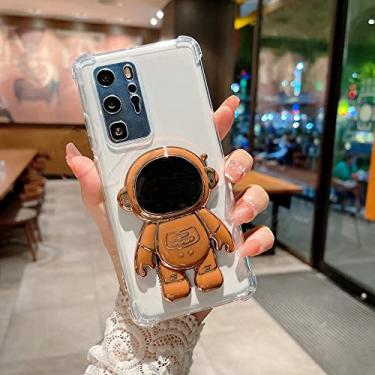 Imagem de Astronaut Holder Phone Case Para Samsung Galaxy A7 A6 A8 J4 J6 Plus J8 2018 J330 J530 J730 J3 J5 J7 Pro A3 A5 A7 2017 Casos de Capa, Marrom Escuro, Para Galaxy A72 4G 5G