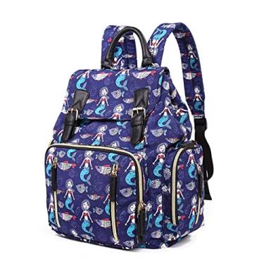 Imagem de Bolsa multifuncional para troca de fraldas para bebês, bolsa de tecido de poliéster Bolsa para fraldas Mochila Mochila de viagem portátil com porta moedas Mochila de viagem de alta capacidade