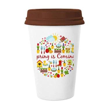 Imagem de Caneca redonda de vidro de cerâmica para copo de café com tema de pato de religião da Páscoa