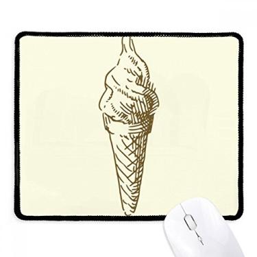 Imagem de Mousepad Brown Hand Drawings Sweet Ice Cream Tapete de borracha para jogos
