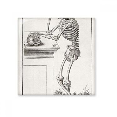 Imagem de Decoração esqueleto corpo humano padrão cerâmica azulejo brilhante decalque de tijolos vitrificados