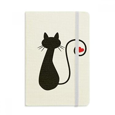 Imagem de Caderno em formato de coração para gatos sentados em formato de animal com capa dura em tecido