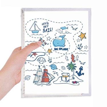 Imagem de Caderno de viagem Sail Splash com folhas soltas para diário recarregável