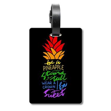 Imagem de Abacaxi LGBT Bandeira Arco-íris Citação Bolsa Etiqueta Bagagem Etiqueta Scutcheon Etiqueta