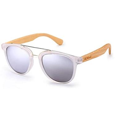 Imagem de Óculos de Sol HU WOOD Polarizado com Proteção UV400 Estilo Espelhado Madeira Bambu (C3)