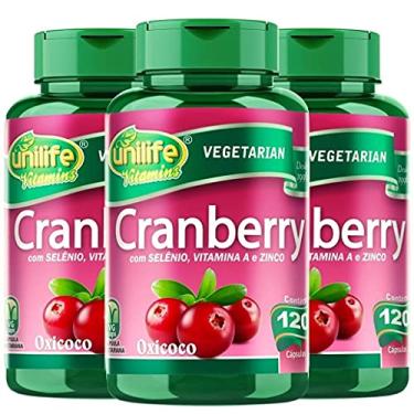 Imagem de Kit com 3 Frascos de Cranberry Oxicoco Unilife 120 Capsulas 500mg