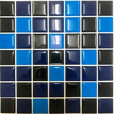 Imagem de Pastilha Adesiva Preta Azul Resinada Kit 4 Placas