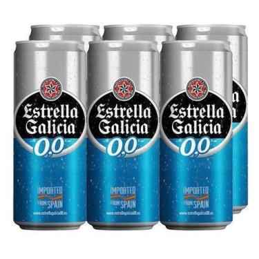 Imagem de Pack Cerveja Espanhola Lata Estrella Galicia Zero 0 6X330ml