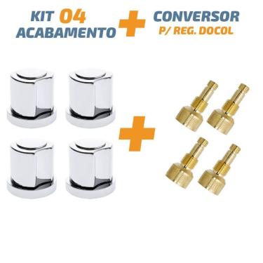 Imagem de Kit 04 Acabamento C50 Cromado 1/2` Ou 3/4 Para Reg Docol
