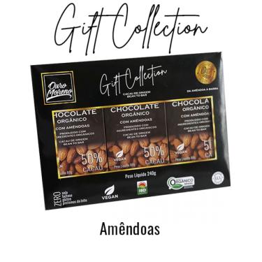 Imagem de Gift Collection de Chocolate Orgânico com Amêndoa 50% Cacau com 3 Barras de 80g