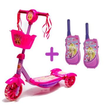 Imagem de Patinete Dm Pink Belinda Com Cestinha 3 Rodas E Radinho - Dm Toys