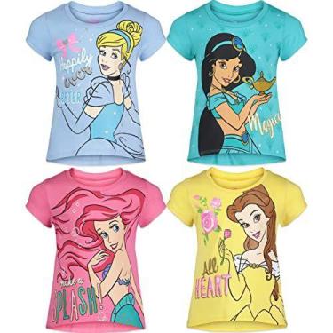 Imagem de Pacote Com 4 Camisetas De Manga Curta Disney Princess Cinderella Belle
