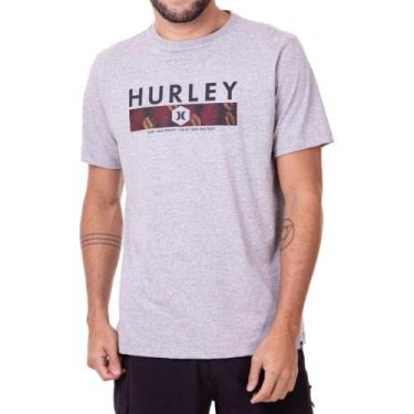 Imagem de Camiseta Hurley Print And Destroy Masculina Cinza Mescla