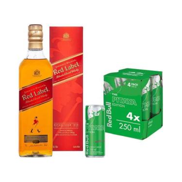 Imagem de Kit Whisky Johnnie Walker Red Label Escocês - 750ml + Red Bull Pitaya