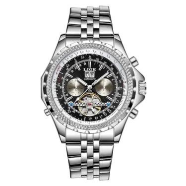 Imagem de Relógio Masculino Lige Original Automático Mecánico em Aço Inoxidável Com Cronógrafo