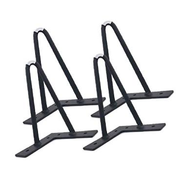 Imagem de Grampo de cabelo pernas de ferro suporte de mesa móveis 12 cm/15 cm/17 cm/20 cm/25 cm gancho de cabelo resistente pernas de mesa substituição mesas de pé, cadeiras, móveis DIY, preto (20 cm) (12 cm)