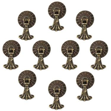 Imagem de 6 peças puxadores de gaveta antigos de liga de zinco puxadores de gaveta de armário de cozinha puxadores de porta de armário puxadores acessórios de móveis decoração de ferragens (10 peças)