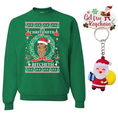 Imagem de wild custom apparel Suéter Ugly Christmas TRENDING NEWEST COLLECTION 4 Moletom com gola redonda, Tyson-2, XX-Large