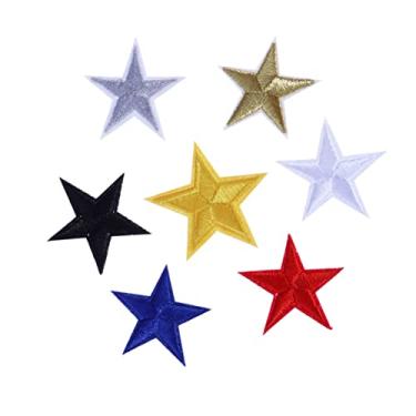 Imagem de Tofficu 10 Pcs patches de bordado remendo de estrela de roupas adesivos caseiros mochila Jaqueta jeans remendo da etiqueta da roupa Remendo faça você mesmo Pentagrama o ferro