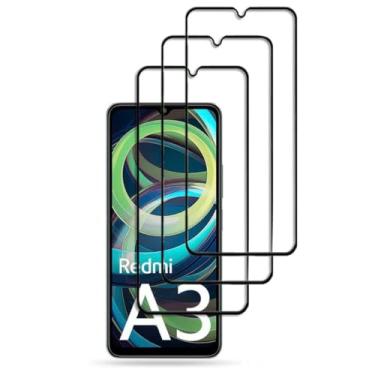 Imagem de Kit 3 Películas De Vidro Temperado 3D 5D Compatível com Xiaomi Redmi A3 4G