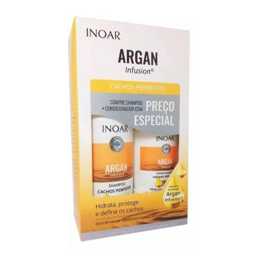 Imagem de Inoar Kit Argan Infusion Cachos Perfeitos Shampoo 500ml + Condicionador 250ml.
