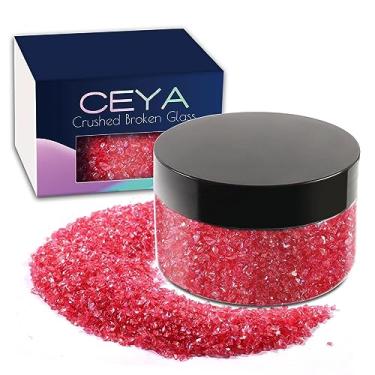Imagem de Ceya 150 g de vidro irregular triturado coral rosa metálico cristal chip lascas de vidro quebrado glitter 2-4 mm artesanato glitter grosso para unhas arte epóxi molde porta-copos ornamento pintura geodo