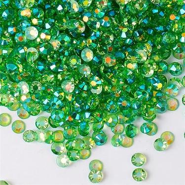 Imagem de 1500 peças SS16 4 mm Flatback Strass AB Clear Round Gems Cristais para Nail Art DIY Crafts Roupas Sapatos Bolsas (Verde Transparente AB)