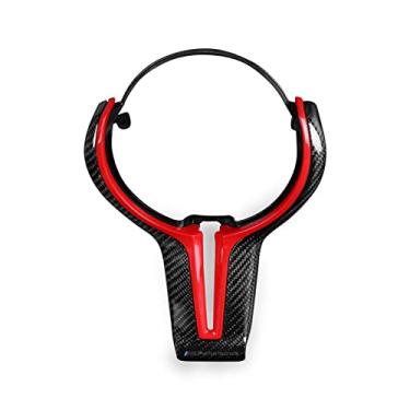 Imagem de FINMOKAL Substituir Apto Para BMW M2 M3 M4 M5 M6 X5M X6M Fibra De Carbono Tampa Do Volante + Vermelho Preto, Fibra De Carbono