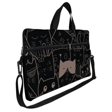 Imagem de Case Capa Maleta Premium Para Notebook Laptop de 15,6 com Alça de Mão Alça de Ombro e Zíper Lateral - Gatinhos Pattern