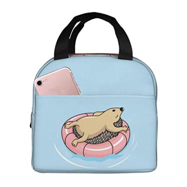 Imagem de Lancheira de ouriço da boia com isolamento de volta às aulas, sacolas reutilizáveis para refeições, recipiente portátil para meninos e meninas, viagens, trabalho, piquenique