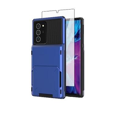 Imagem de Asuwish Capa de telefone para Samsung Galaxy Note 20 5G com protetor de tela de vidro temperado e compartimento para cartão de crédito celular protetora híbrida capa robusta Note20 Notes 20s Twenty