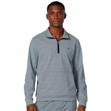 Imagem de Blusa Dudalina Masculina Malha Flex Meio Ziper Cinza Mescla-Masculino