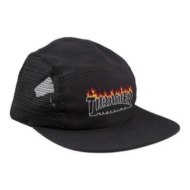 Imagem de Boné MasculinoThrasher Five Panel Shorched Black - PRETO-Masculino