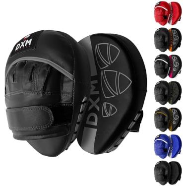Imagem de DXM SPORTS Almofada de boxe Muay Thai para treinamento – Luvas de foco ajustáveis e curvas para karatê Taekwondo Kickboxing Kick Pads Equipamento de boxe para equipamentos de reposição, MMA (prata e