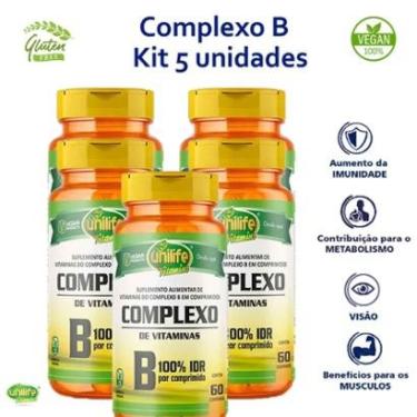 Imagem de Kit 5x Vitamina B Unilife Vegana 500 mg 300 comprimidos-Unissex