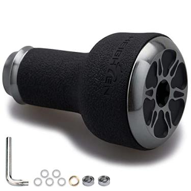 Imagem de HEIGHTEN Puxador de molinete de pesca para Shiman0 Daiwa Baitcasting molinete Stradic Vanford Sahara FI Tranx SLX Ballistic Exceler Tatula (24 mm TPE - Preto e Prata) (422)