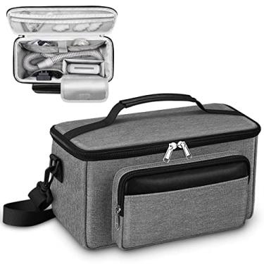 Imagem de MEDMAX Travel Carrying Bag for ResMed AirMini CPAP Machine and Accessories, Portable CPAP Equipment and Supplies Storage Bag with Shoulder Strap, Organizer Carrying Case with Luggage Strip (Gray)