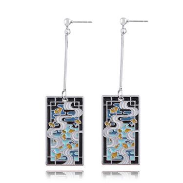 Imagem de Brincos de anime Kamado Tanjiro Hanafuda - Kimetsu No Yaiba Hanafuda - Acessórios de cosplay para mulheres e meninas, Metal