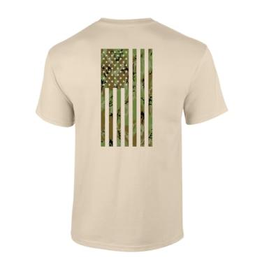 Imagem de Trenz Shirt Company Camiseta masculina de manga curta com bandeira camuflada verde americana patriótica, Arena, 4G